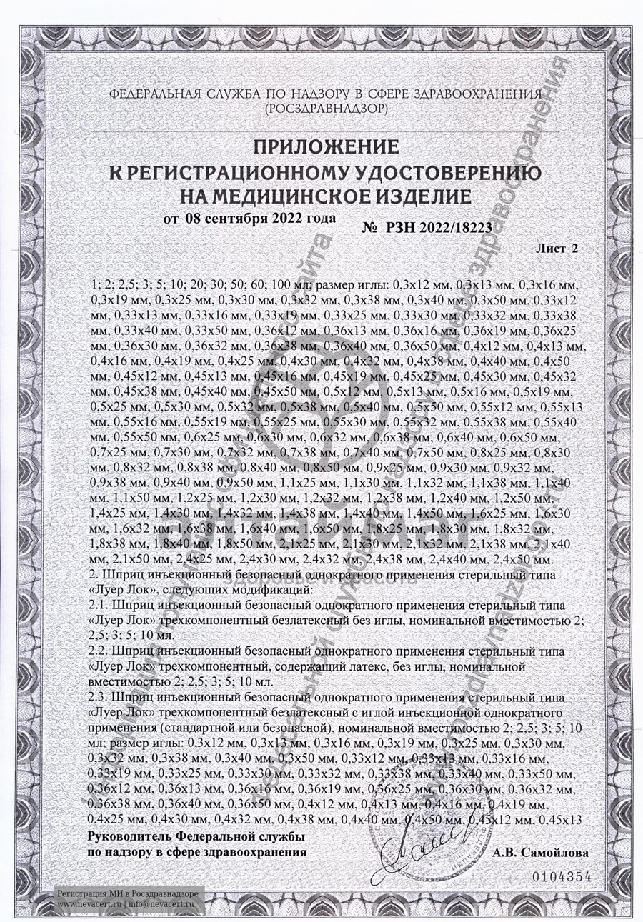 Сертификат на товар Шприц Inekta 3-х компонентный 1мл с иглой 26g 1шт Шприц Inekta 3-х компонентный 1мл с иглой 26g 1шт сертификат