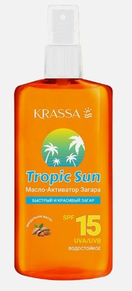 Изображение товара Krassa масло-активатор загара Tropic Sun SPF-15 150мл Krassa масло-активатор загара Tropic Sun SPF-15 150мл фотография