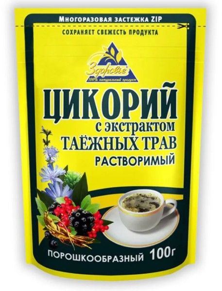 Изображение товара Цикорий с таежными травами Здоровье 100г Цикорий с таежными травами Здоровье 100г фотография