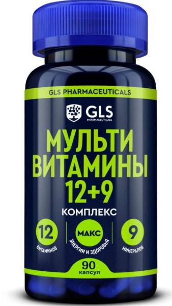 Мультивитамины 12+9 комплекс БАД GLS 90 капсул фотография