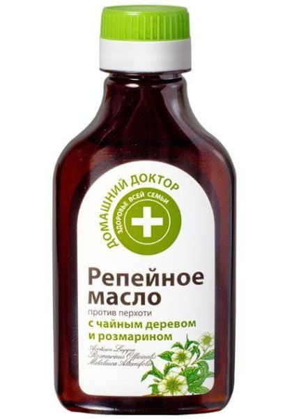 Изображение товара Домашний доктор Масло репейное против перхоти (чайное дерево, розмарин) 100 мл Домашний доктор Масло репейное против перхоти (чайное дерево, розмарин) 100 мл фотография