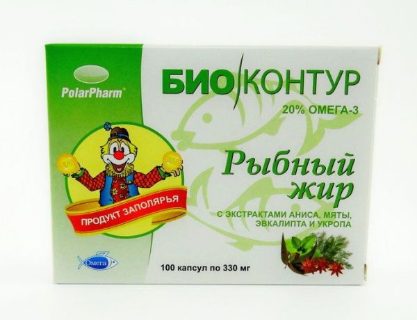 Изображение товара Рыбный жир биоконтур (анис, мята, эвкалипт, укроп) 100 капсул Рыбный жир биоконтур (анис, мята, эвкалипт, укроп) 100 капсул фотография