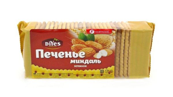Изображение товара Печенье затяжное Диyes миндаль на фруктозе 170г Печенье затяжное Диyes миндаль на фруктозе 170г фотография